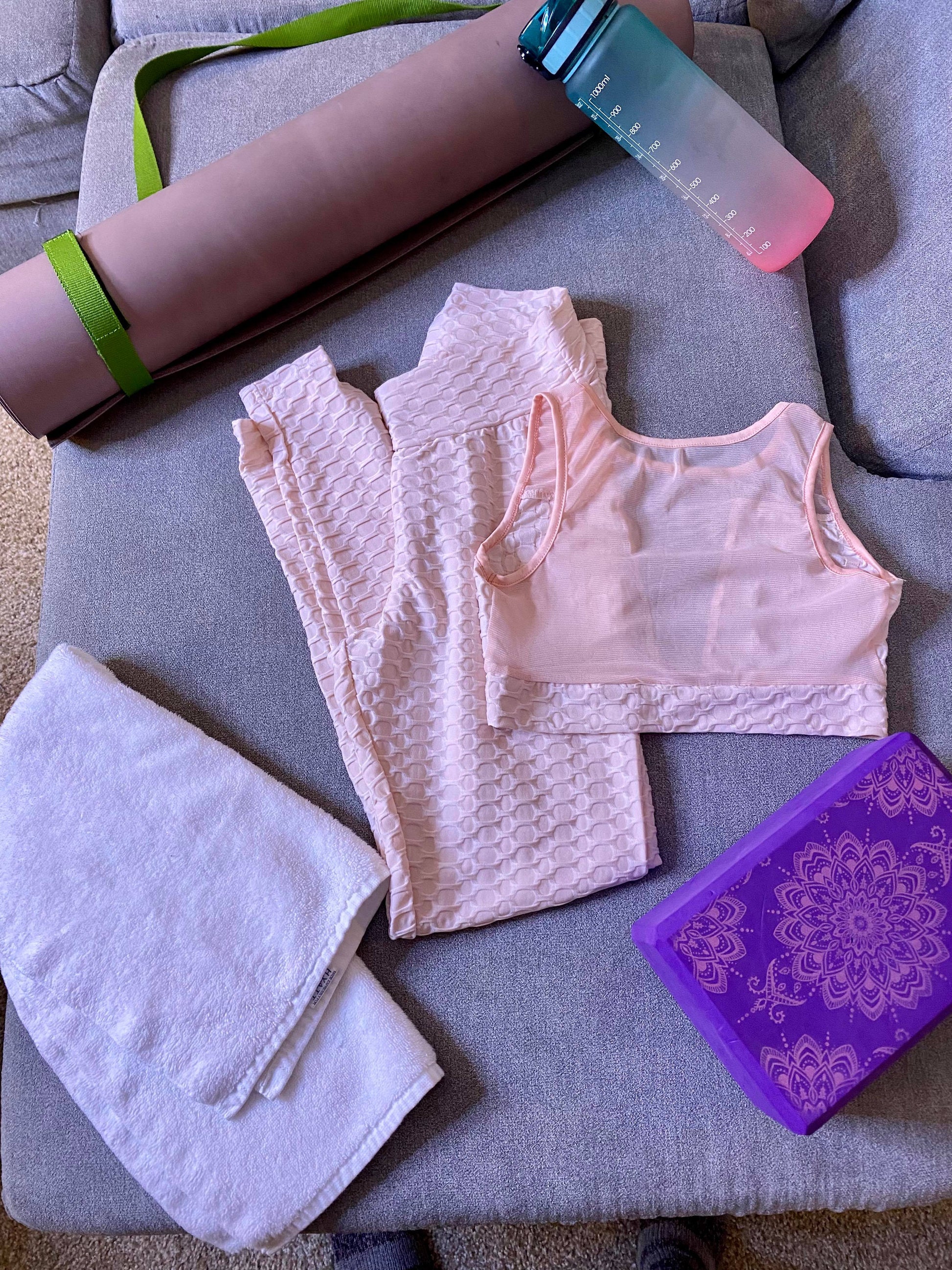 High waist body contouring 2-piece yoga set